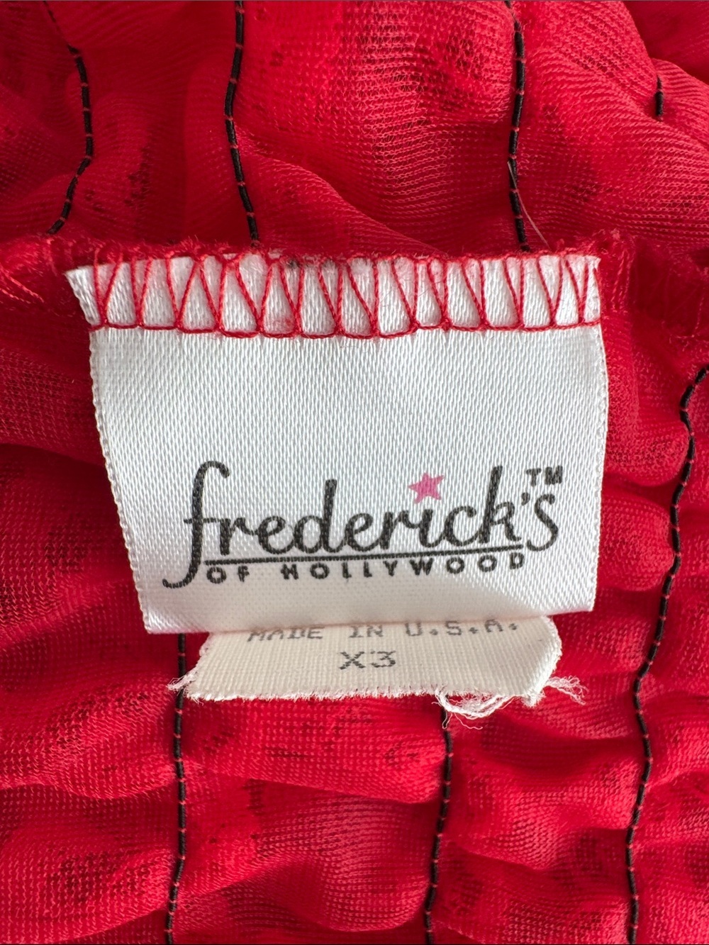 Red Sheer Ruffled Slip Dress - Picture 4 of 7